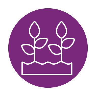 Büyüyen Bitkiler web simgesi, vektör illüstrasyonu 