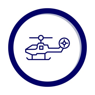 Askeri savaş helikopteri. Web simgesi basit illüstrasyon 