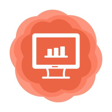 iş grafiği bilgisayar ekranında, vektör illüstrasyonu basit tasarım