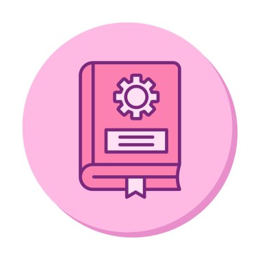 Mekanik kitap düz simgesi, vektör illüstrasyonu 