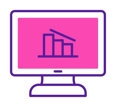 Çevrimiçi Veri Analizi vektör çizgi simgesi