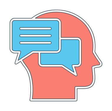 Sohbet düz simgesi, vektör illüstrasyonu