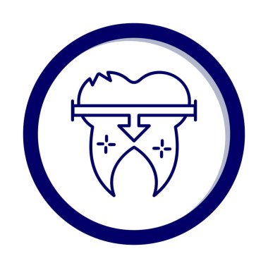 Diş Tedavi simgesi, vektör illüstrasyonu   