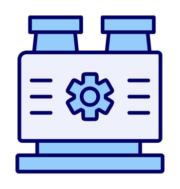 Basit Fabrika Makine simgesi vektör çizimi  