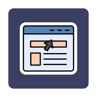 Web sayfası simgesi, vektör illüstrasyonu