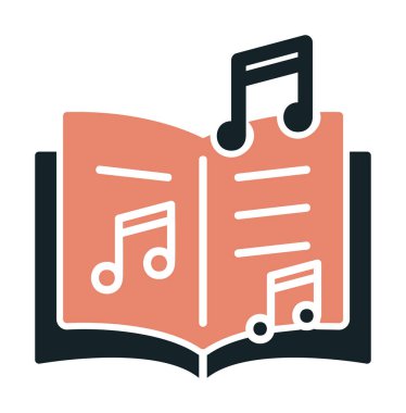 müzik kitabı simgesi, vektör illüstrasyonu 