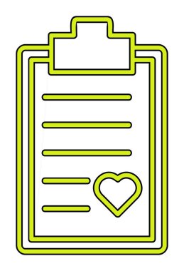 Kalp ikonu vektör illüstrasyonlu Tıbbi Rapor               