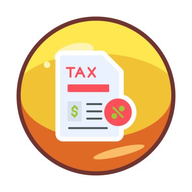 Vergi Kağıtları simgesi, vektör illüstrasyonu               