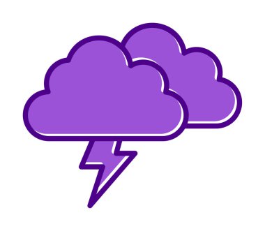 Yıldırım ikonlu fırtına bulutları. vektör illüstrasyonu                   