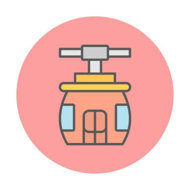 Cableway simgesi, taslak biçim illüstrasyonu  