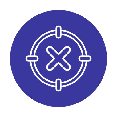  Çember simgesinde konsantrasyon ya da çapraz çizgi yok, vektör illüstrasyonu 