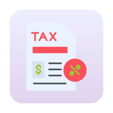 Vergi Kağıtları simgesi, vektör illüstrasyonu               