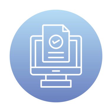 Bilgisayar ekranında web sitesi kayıt simgesi, vektör illüstrasyonu basit tasarım