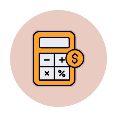 hesap makinesi düz simgesi, vektör illüstrasyonu