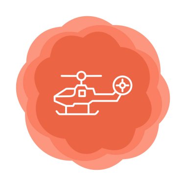 Askeri savaş helikopteri. Web simgesi basit illüstrasyon 