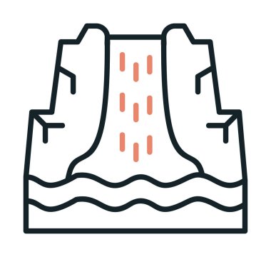 Basit Waterfal simgesi, vektör illüstrasyonu