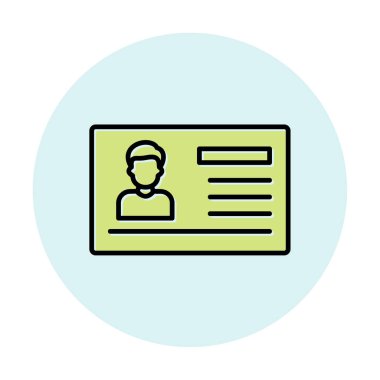 Visa belgesi simgesinin vektör illüstrasyonu 