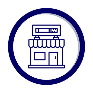 dükkan simgesi, vektör illüstrasyonu basit tasarım