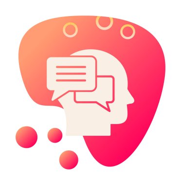 Sohbet düz simgesi, vektör illüstrasyonu