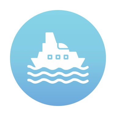 Gemi simgesi, vektör illüstrasyonu