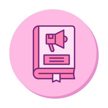 Pazarlama Kitabı simgesi, vektör illüstrasyonu