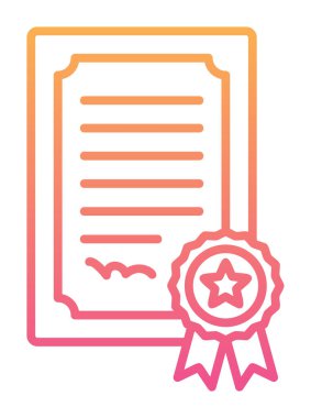 Sertifika vektör simgesi modern basit illüstrasyon                                 