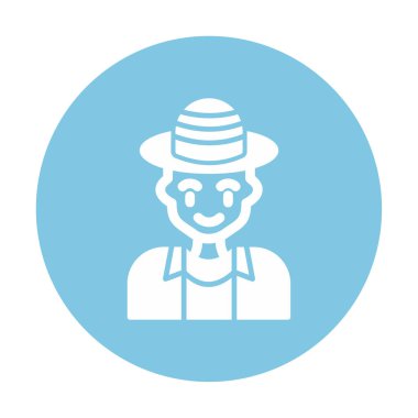 Turist şapkası simgesi, vektör illüstrasyonu 