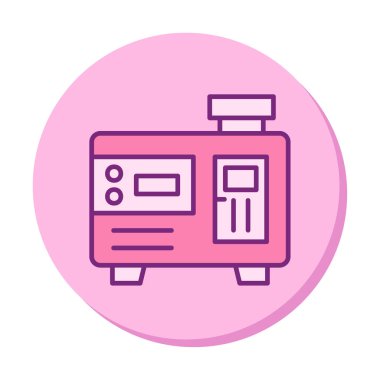 Elektrik jeneratörü çizgi simgesi biçimi, vektör illüstrasyon tasarımı