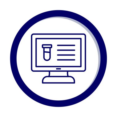 test tüpü ve bilgisayar ekran simgesi modayı izole etti. Bilgisayar Bilimi                                          