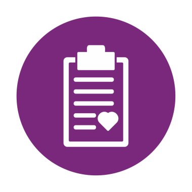 Kalp ikonu vektör illüstrasyonlu Tıbbi Rapor               