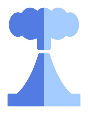 Volkan vektör illüstrasyonu, çizgi film simgesi ögesi.                         