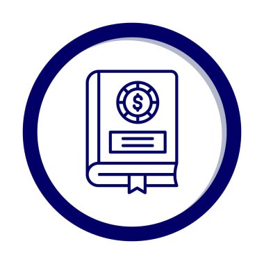 Basit Finansal Kitap simgesi, vektör illüstrasyonu