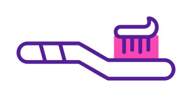 düz diş fırçası ikonu vektör illüstrasyon tasarımı