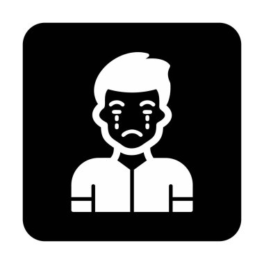 ağlayan kişi simgesi, vektör illüstrasyonu basit tasarım