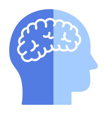 Basit düz beyin simgesi çizim vektörü