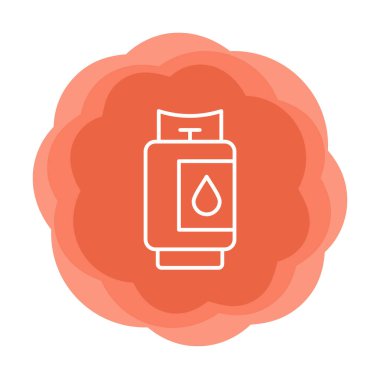 düz Gaz Silindiri Simge çizimi  