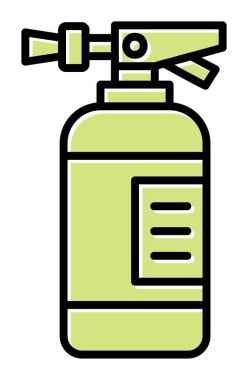 düz basit yangın söndürücü ikon vektör çizimi  