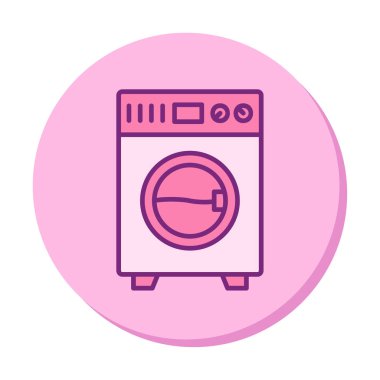 çamaşır makinesi simgesi. Basit resimleme