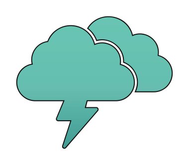 Yıldırım ikonlu fırtına bulutları. vektör illüstrasyonu                   