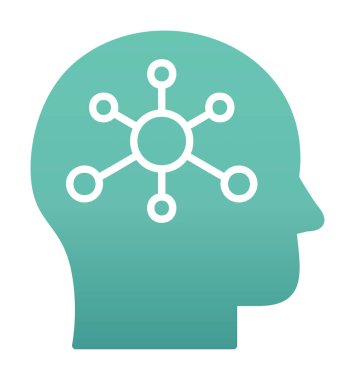 Psikoloji işaretli beyin simgesi tasarım vektörü illüstrasyonu