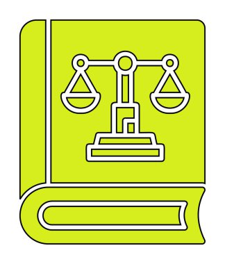 Adalet kitabı simgesi, vektör illüstrasyonu