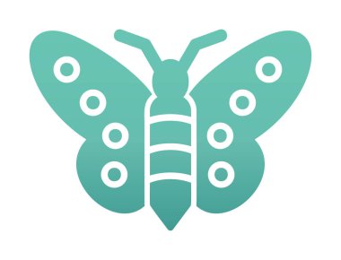 Kelebek Vektör Simgesi Düz Çizim 