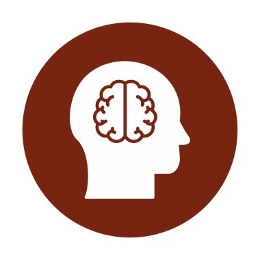 beyin ikonu vektör çizimi tasarımı