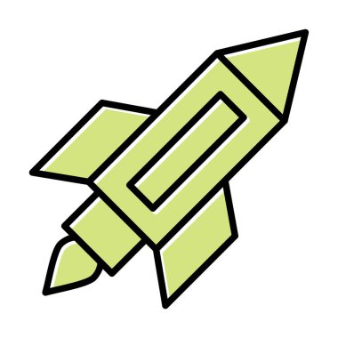 roket simgesi, vektör illüstrasyonu  