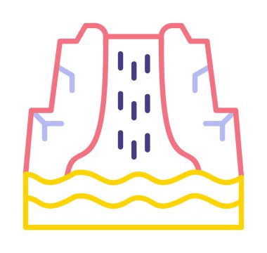 Basit Waterfal simgesi, vektör illüstrasyonu