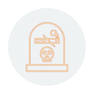 duman ve mezar simgesi, düz simge vektörü 