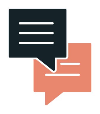 Sohbet düz simgesi, vektör illüstrasyonu