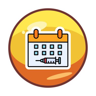 Aşılama Tarihi web simgesi, vektör illüstrasyonu