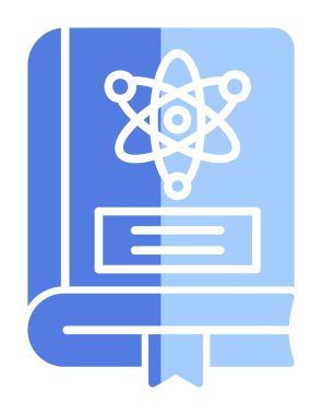 Fizik Kitabı vektör illüstrasyonu, simge ögesi arkaplanı