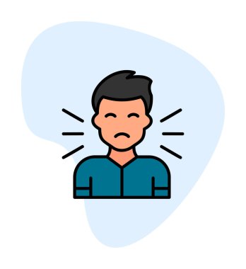 Korkmuş adam simgesi, korku konsepti, vektör illüstrasyonu